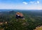 Sigiriya rock fortress in Central Province of Sri Lanka aerial view