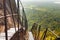 Sigiriya Rock Steep Metal Stairs Landscape Below