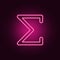 Sigma greek letter icon. Elements of Web in neon style icons. Simple icon for websites, web design, mobile app, info graphics