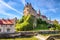 Sigmaringen Castle on rock, Germany. This famous Gothic castle is landmark of Baden-Wurttemberg