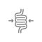 Sigmoid colon volvulus line icon. Diseases internal organ, intestine symbol