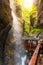 Sigmund Thun Gorge. Cascade valley of wild Kapruner Ache near Kaprun, Austria