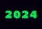 Sign of the 2024 year with hex pixel grid. New Years number or digits for holiday eve celebration card or calendar.