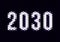 Sign of the 2030 year with hex pixel grid. New Years number or digits for holiday eve celebration card or calendar.