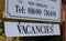 Sign advertising vacancies in  Betws-y-coed guest house North Wales March 2020