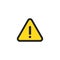 Sign alert, danger icon. Triangle attention concept illustration, hazard symbol invector flat