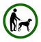 Sign ALL PETS MUST BE ON A LEASH on white background. Illustration