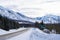 Sign along Highway 93 Banff-Windermere Highway en route to Kootenay National Park, shows drivers directions to Vermillion