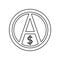 a sign of anarchy and the dollar icon. Element of Communism Capitalism for mobile concept and web apps icon. Outline, thin line