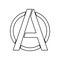 a sign of anarchy icon. Element of Communism Capitalism for mobile concept and web apps icon. Outline, thin line icon for website
