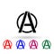 A sign of anarchy multi color icon. Simple glyph, flat vector of communism capitalism icons for ui and ux, website or mobile