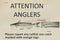 Sign for angler fisherman who catch catfish