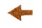 Sign arrow lined with flax seeds. Concept- direction to weight l