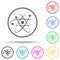 sign atoms multi color style icon. Simple glyph, flat vector of warning signs icons for ui and ux, website or mobile application