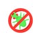 Sign of ban insects icon, cartoon style