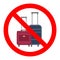 Sign of Ban on luggage. illustration of suitcases in red crossed out circle