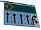 Sign banner over traffic lanes on white background