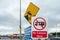 Sign banning camper vans from Killybegs in County Donegal - Ireland