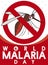 Sign Banning Female Mosquito in World Malaria Day, Vector Illustration