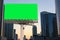 Sign billboard blank on green isolated and urban background