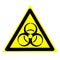 Sign of biological danger and biological weapons. isolated