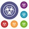 Sign of biological threat icons set