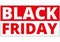 Sign with black friday written on it in red