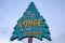 Sign for the Blue Spruce Lodge, a classic neon sign along Route 66