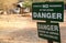 Sign boar indicated to the guests the presence of hippos