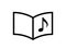 A sign of a book with musical tone inside. Isolated Vector Illustration