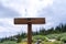 Sign for the Bristlecone Loop trail at the Mount Goliath Natural Area in Colorado