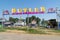 Sign for Bulter Amusements at the midway amusement park rides at the Western Idaho State Fair, at