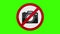 Sign Camera Prohibited Green Screen