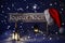 Sign Candlelight Santa Hat Joyeux Noel Means Merry Christmas