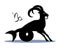 Sign Capricorn Zodiac Horoscope, Illustration, Silhouette Horned Goat. Icon or logo, January.