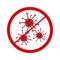 Sign caution COVID-19 coronavirus