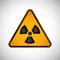 Sign of caution, radiation hazard. Black yellow carbon radiation hazard warning sign on a white background. Information icon