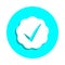 Sign checked badge icon. Simple glyph, flat vector of web icons for ui and ux, website or mobile application