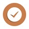 sign checked icon in badge style. One of logistic collection icon can be used for UI, UX