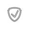 sign checked shield icon. Element of simple icon for websites, web design, mobile app, info graphics. Thin line icon for website d