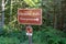 Sign for the Christine Falls viewpoint, a waterfall in Mount Rainier National Park