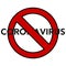 Sign coronavirus banned on a white background