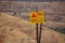 A sign Danger Mines on Golan Heights