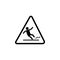 Sign dangerously slippery icon. Element of warning for mobile concept and web apps. Icon for website design and development, app d