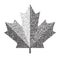 Sign dark canada maple leaf stipple. Dotted pixel Abstract maple leaf. Summer and autumn theme sale. Vector illustration.