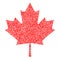 Sign dark canada maple leaf stipple. Dotted pixel Abstract maple leaf. Summer and autumn theme sale. Vector illustration.