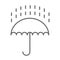 Sign on delivery package thin line icon, delivery symbol, umbrella packaging vector sign on white background, keep dry