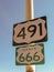 Sign for the Devils Highway Route 666