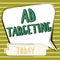 Sign displaying Ad Targeting. Concept meaning target the most receptive audiences with certain traits