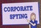 Sign displaying Corporate Spying. Word for investigating competitors to gain a business advantage Creating Interesting